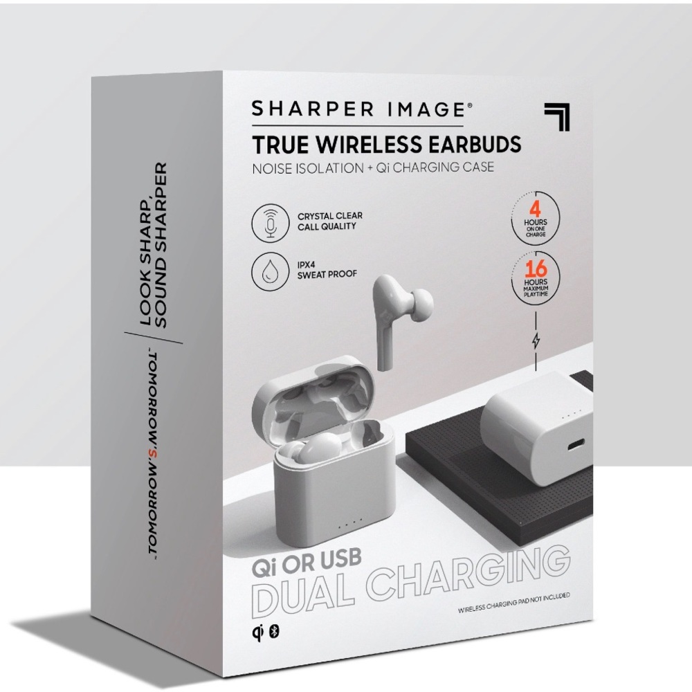 New Sharper Image Wireless Earbuds with Noise Isolation & Charging Case included